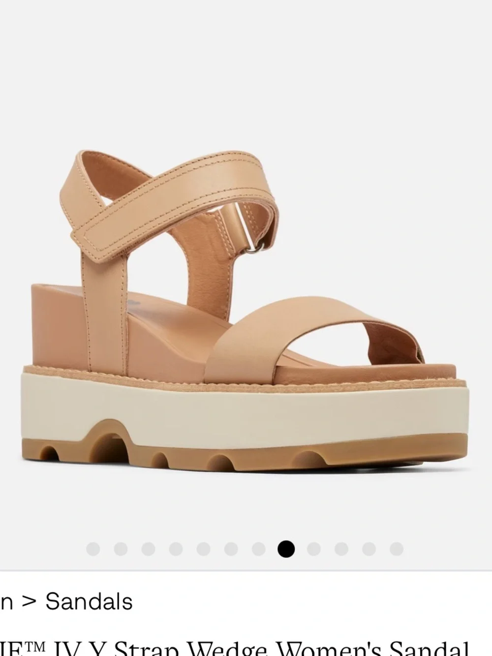 Sorel Joanie IV V-Strap Wedge Sandal - Tan & Cream